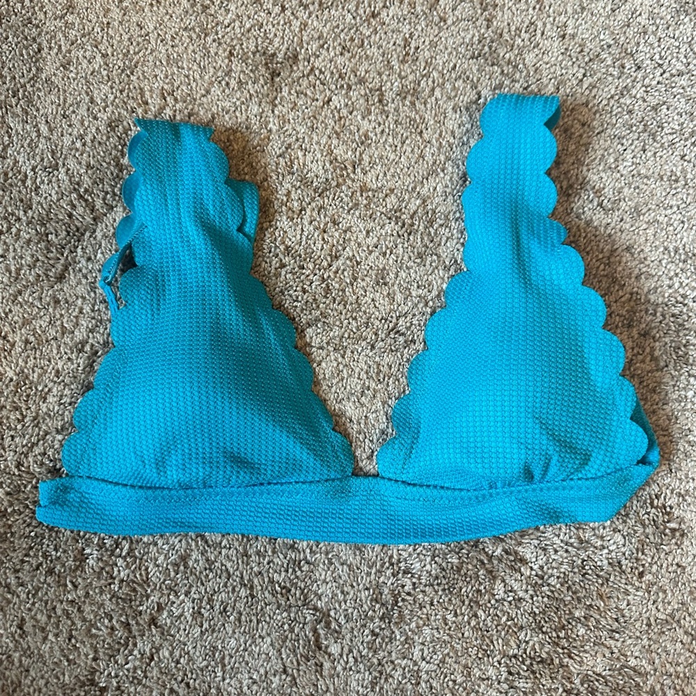 Aerie Blue Scalloped Bikini Top
